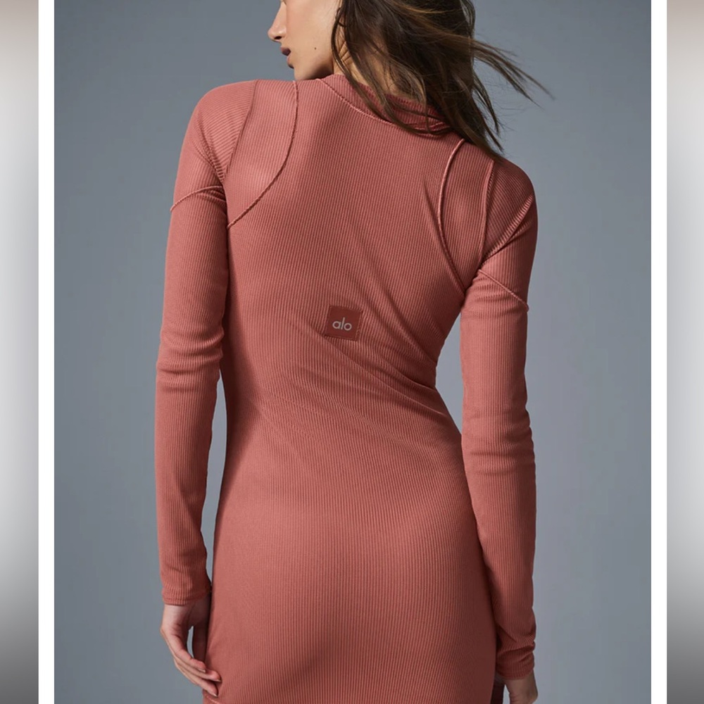 ALO Striped Mesh Synergy Long Sleeve
Dress